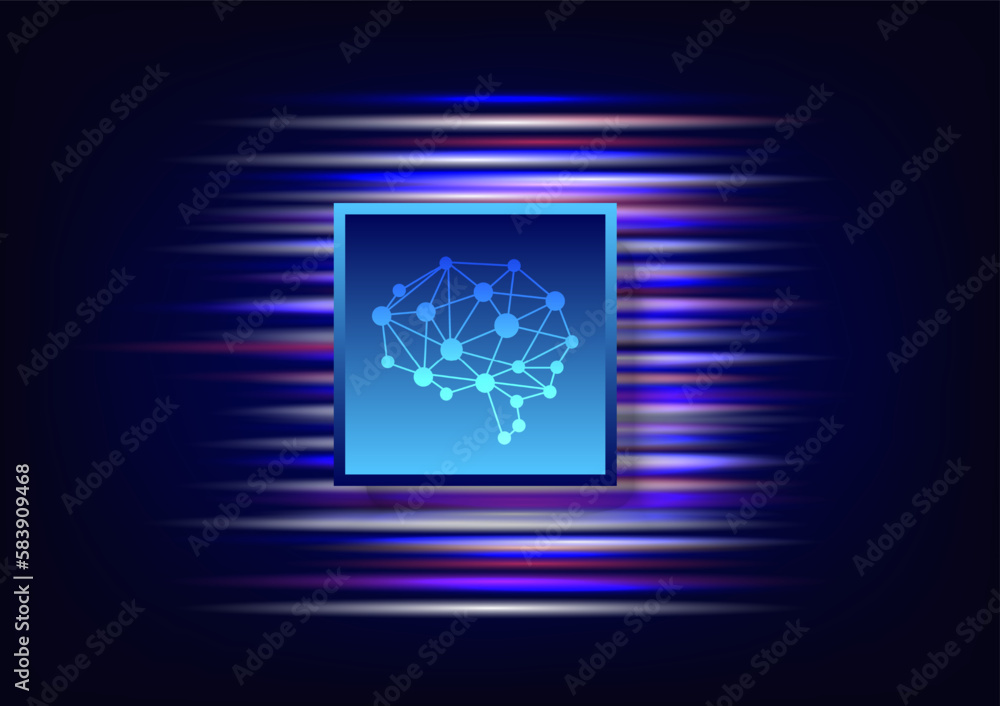 Creative and idea concept. Network of brain with light rays on blue background. Artificial intelligence. Mechanism teamwork engineer. Creative and idea concept. Network of brain with light rays on blue background. Artificial intelligence. Mechanism teamwork engineer.