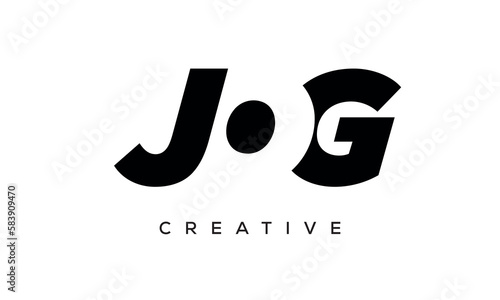 JOG letters negative space logo design. creative typography monogram vector 