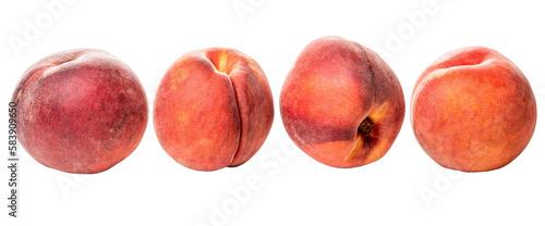PNG. four ripe pink peaches