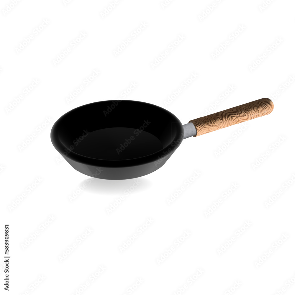 Realistic 3D frying pan on a transparent background Realistic 3D frying pan on a transparent background