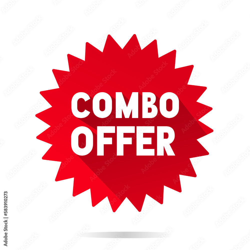 Naklejka premium Banner Combo offer sticker icon design. Flat style vector.