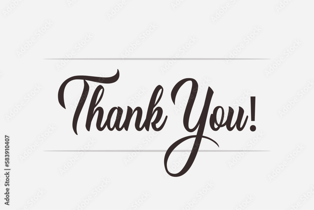 black text thank you card design vector