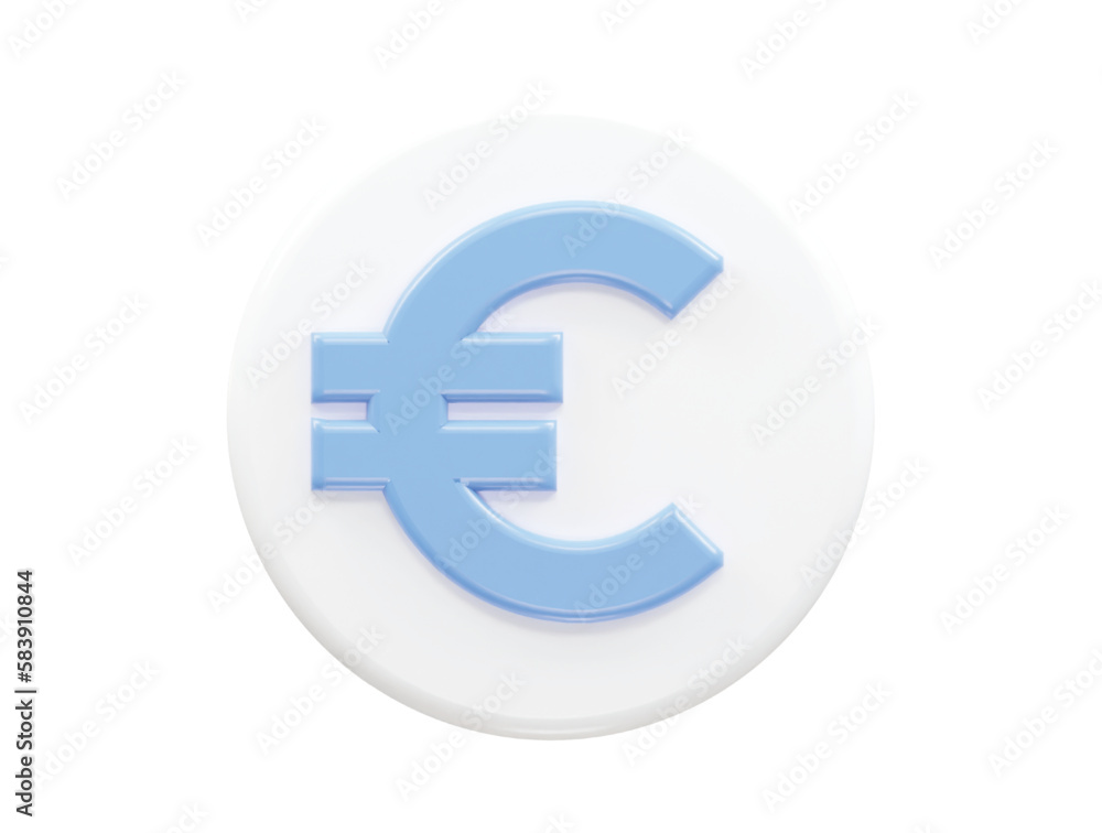 Euro 3d icon vector rendering element Euro 3d icon vector rendering element
