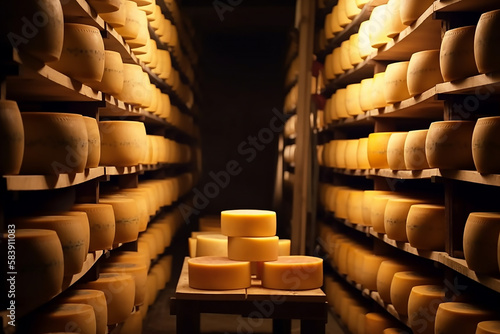 heads of cheese lie on racks in the basement, generative AI tools