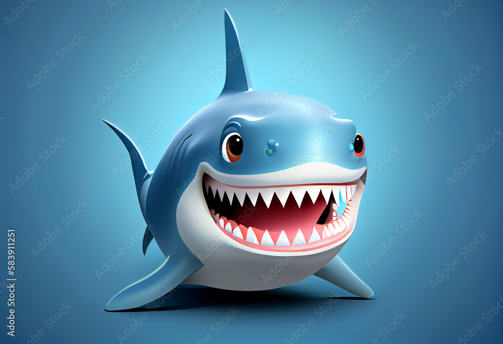 Happy Shark with widely opened mouth Happy Shark with widely opened mouth