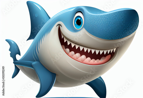 Happy Shark with widely opened mouth