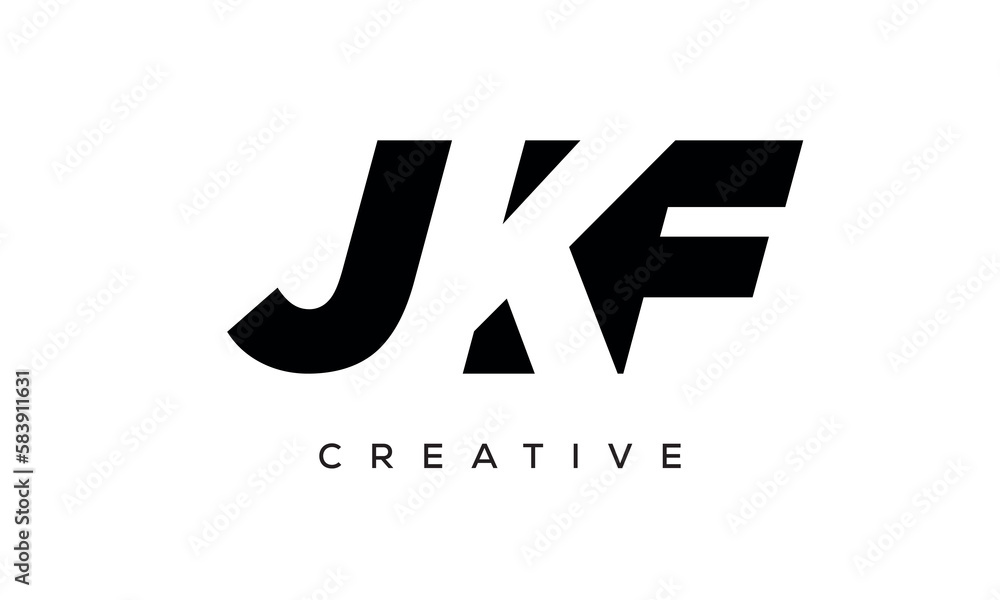 JKF letters negative space logo design. creative typography monogram vector JKF letters negative space logo design. creative typography monogram vector