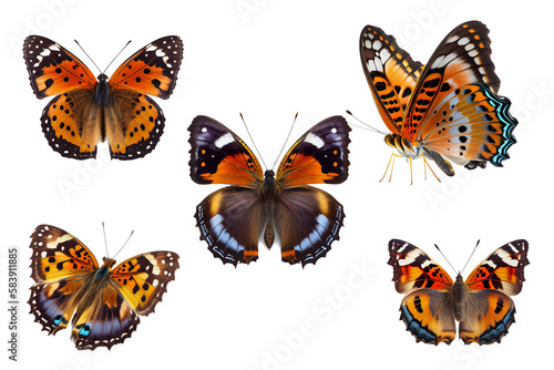 set of butterflies on a transparent background. generative AI © I LOVE PNG