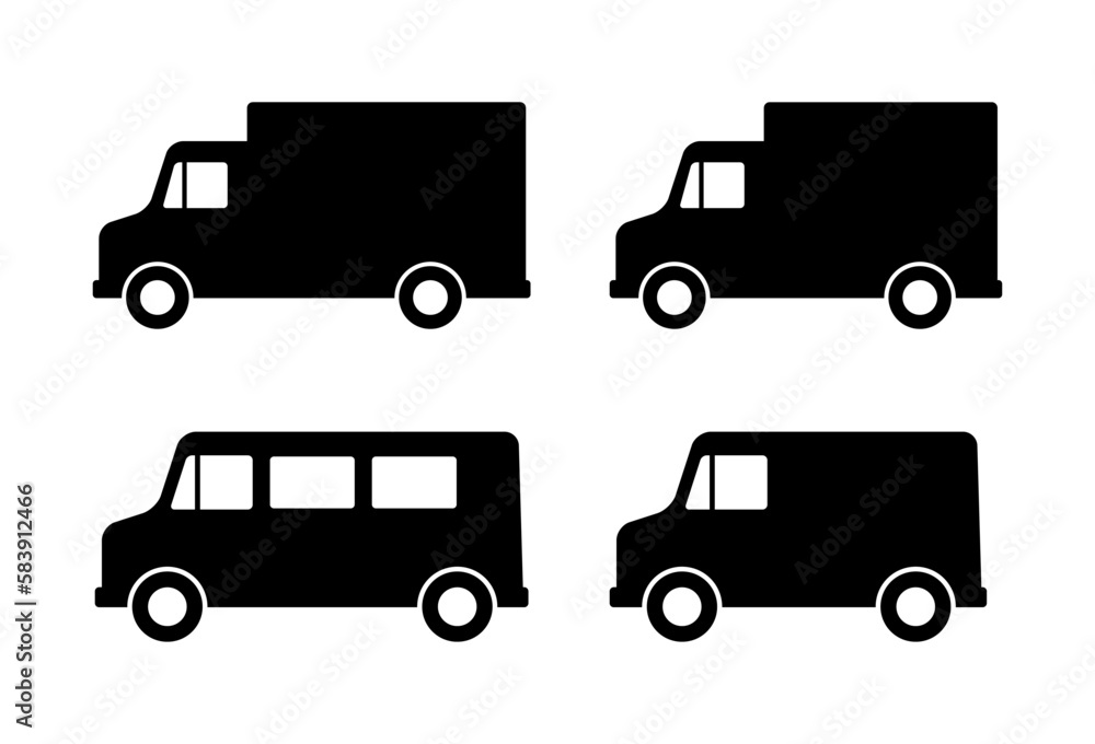 Van icons set. Vector icons on white backround. Van icons set. Vector icons on white backround.