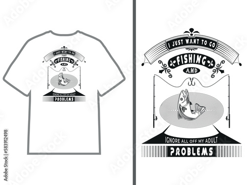 Fishing T-shirt design by illustration