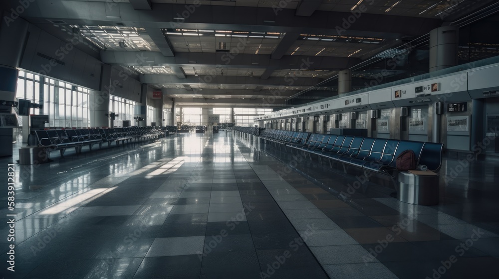 Empty Airport - Created with Generative ai Empty Airport - Created with Generative ai