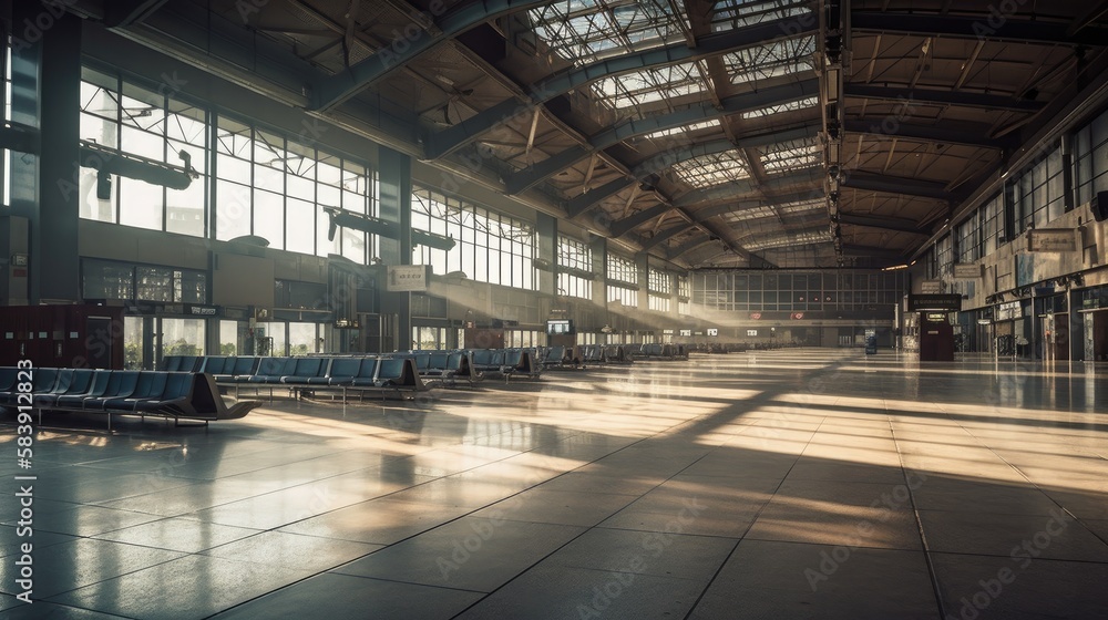 Empty Airport - Created with Generative ai Empty Airport - Created with Generative ai