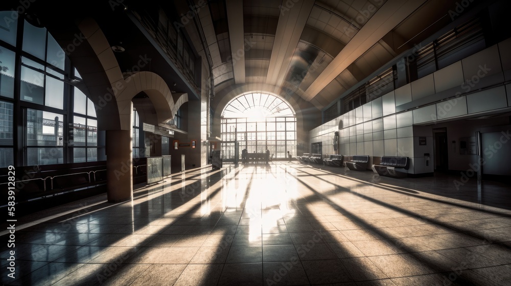 Empty Airport - Created with Generative ai Empty Airport - Created with Generative ai