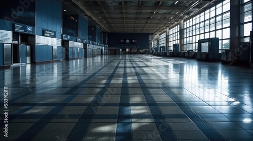 Empty Airport - Created with Generative ai 