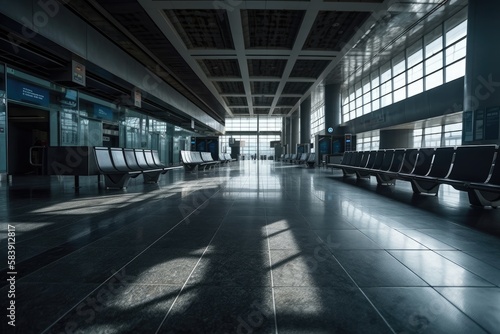 Empty Airport - Created with Generative ai 