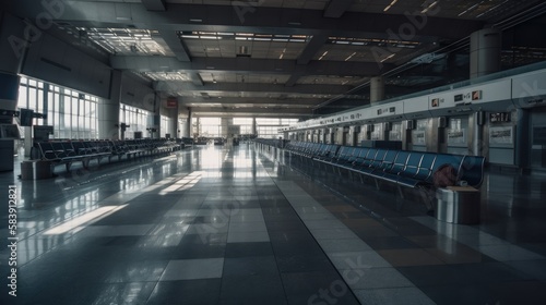 Empty Airport - Created with Generative ai 