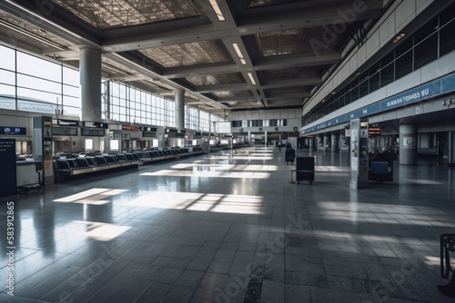Empty Airport - Created with Generative ai 