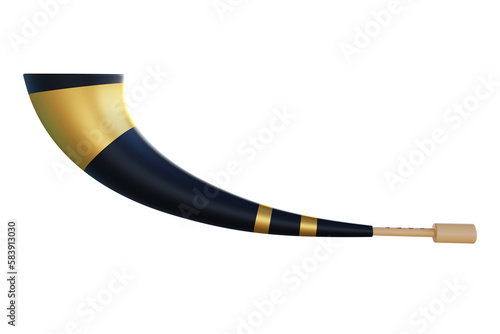 Assamese traditional musical instrument pepa isolated on white background or transparent png. or buffalo hornpipe musical instrument of assam used in happy bihu background