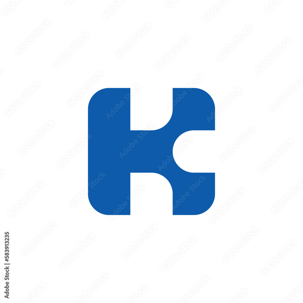Fototapeta premium letter hk simple square geometric logo vector