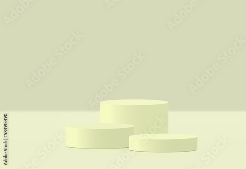 Abstract 3d podium for product presentation with geometric shapes, Empty round podium,Platforms for product presentation