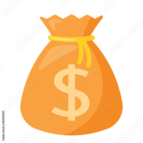 Money bag Icon Business and Finance Vector Illustration Isolated on White Background