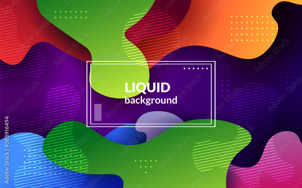 abstract colorful gradient liquid wavy with geometric shape overlap layers background. eps10 vector