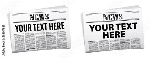 Newspaper with space for custom text