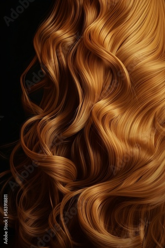 Beautiful golden hair background, created with generative AI
