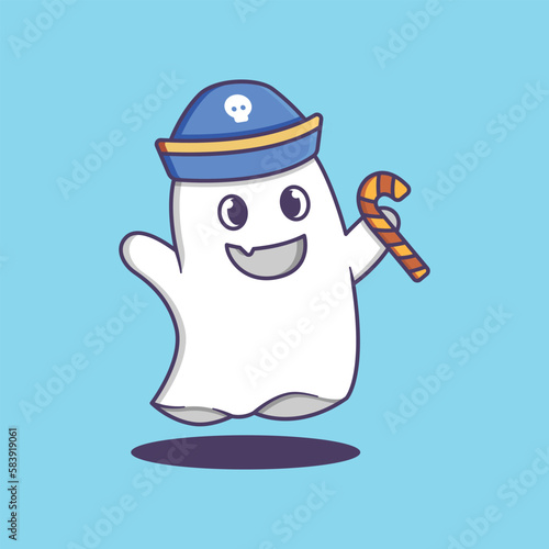 Cute Spooky Ghost Halloween Cartoon