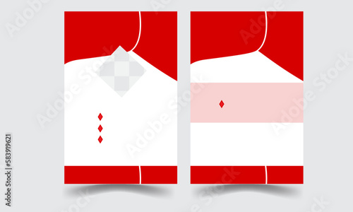 Creative modern ID card design with Red and white color background
