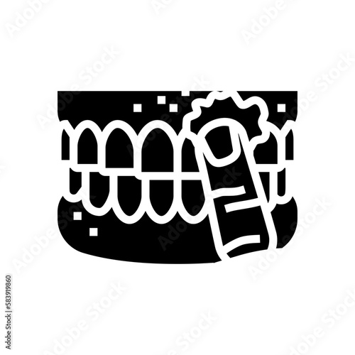 snus nicotine mouth glyph icon vector illustration