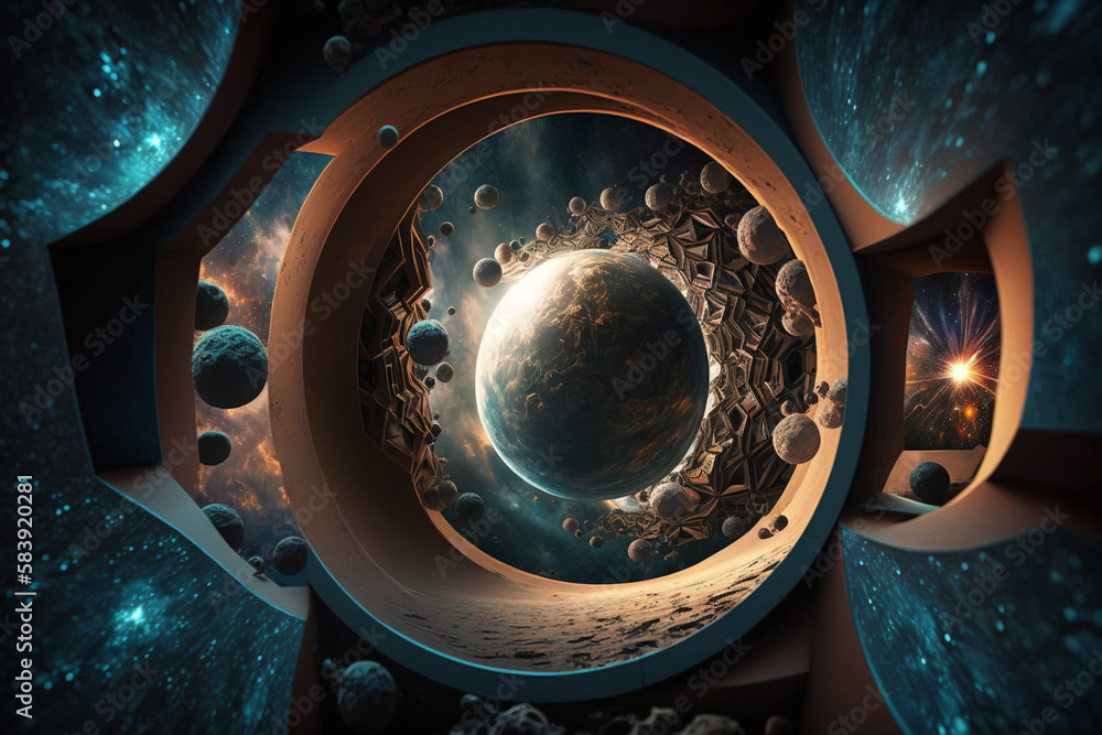 Sky scene with stars, planets and comets. Illustration generative ai Sky scene with stars, planets and comets. Illustration generative ai