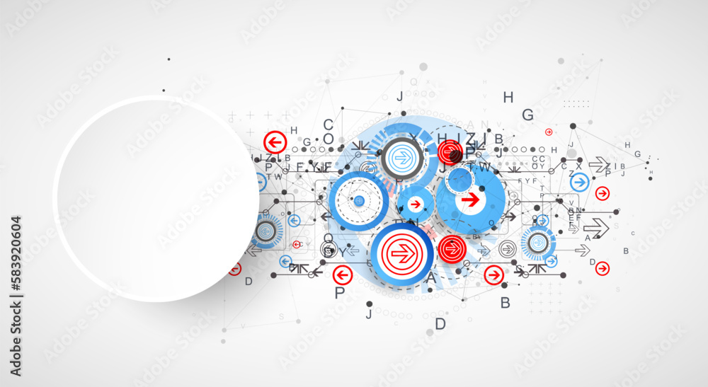 Obraz premium Abstract technology concept. Circuit board, color background.