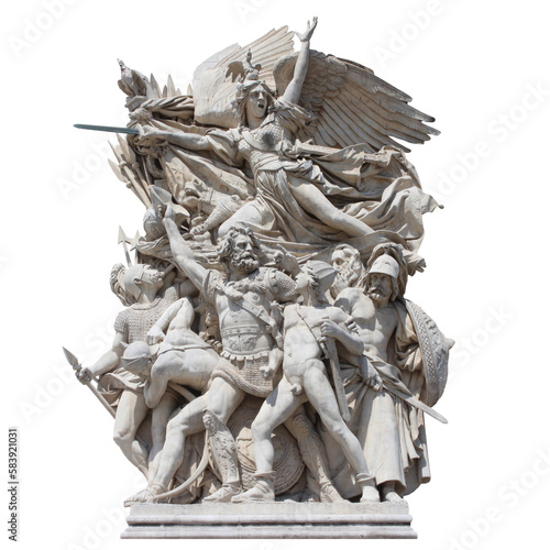 Canvas Print Paris - Arc de Triomphe (La Marseillaise by Rude) / Transparent background