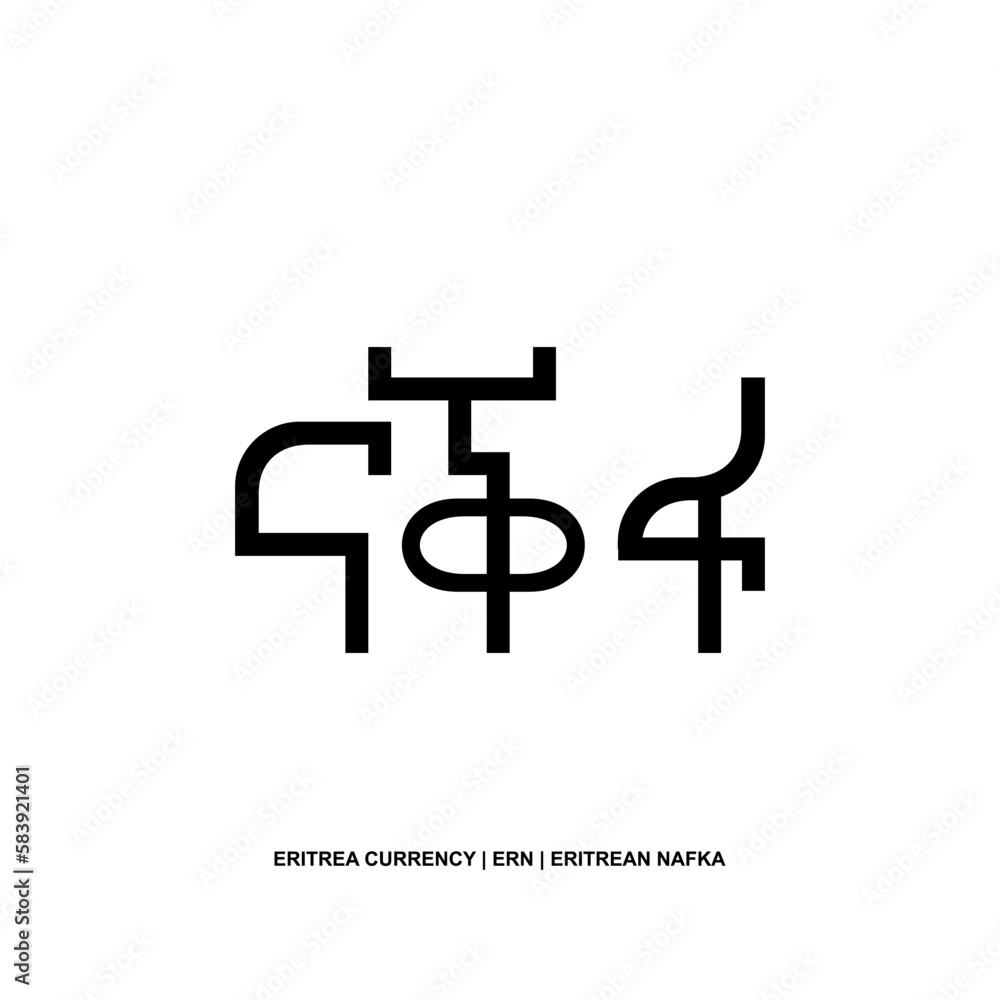 Eritrea Currency Symbol, Eritrean Nafka Icon, ERN Sign. Vector Illustration Eritrea Currency Symbol, Eritrean Nafka Icon, ERN Sign. Vector Illustration