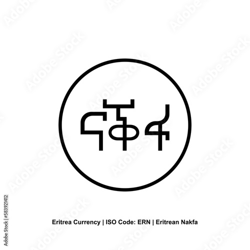 Eritrea Currency Symbol  Eritrean Nafka Icon  ERN Sign. Vector Illustration