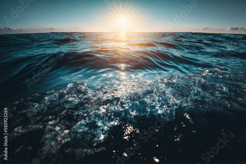Oceanic Sunburst Ripples - Generative Ai