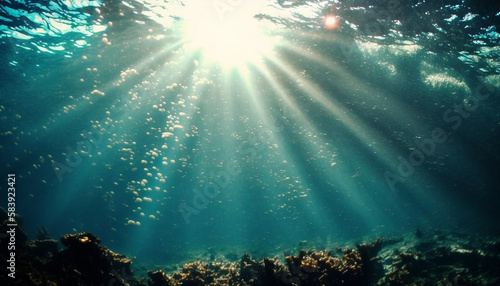 Glistening Oceanic Sunbeams - Generative Ai