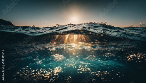 Sparkling Waves in Sunlight - Generative Ai
