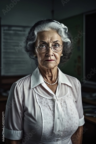 Mature Teacher Woman Portrait. Generative AI