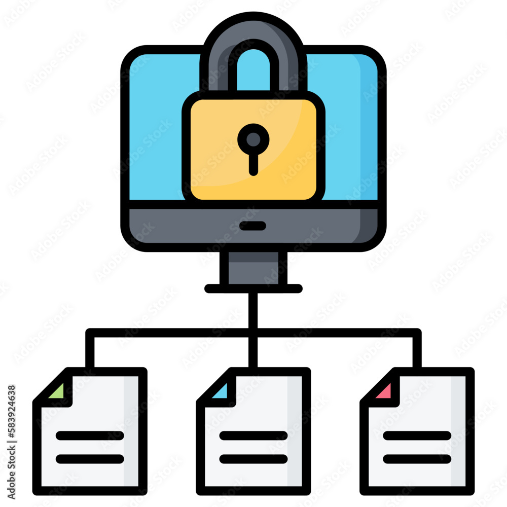 File Security Line Color Icon File Security Line Color Icon