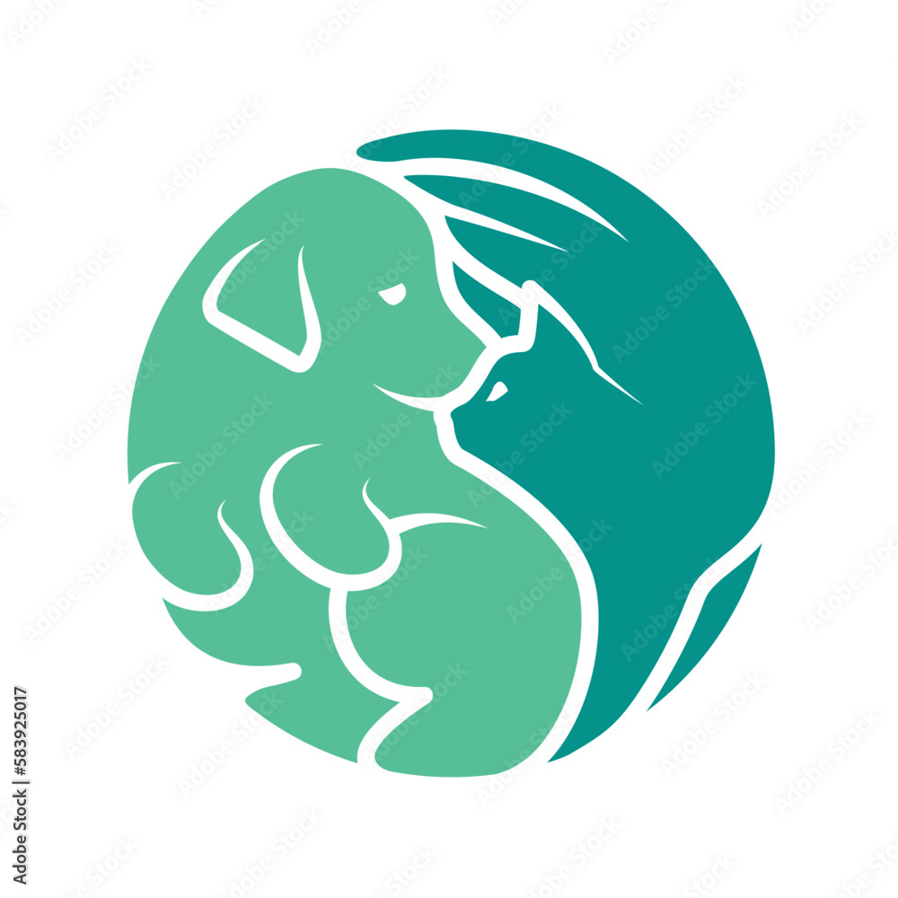 Fototapeta premium Cane e gatto Logo Template