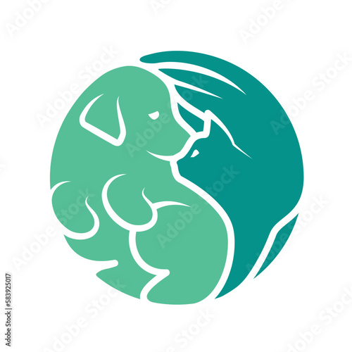 Cane e gatto Logo Template