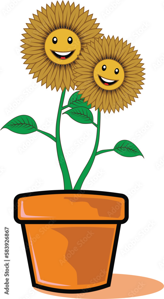 Obraz premium sunflower vector image illustrations