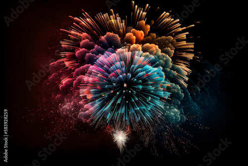 Fireworks, celebration, fireworks, lights, colors, multicolored, night, explosion, new year, birthday, events, event, party