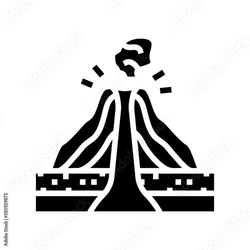 cinder cones lava glyph icon vector illustration