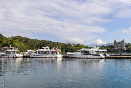 Jetty pier in Sun moon lake at Nantou of Taiwan