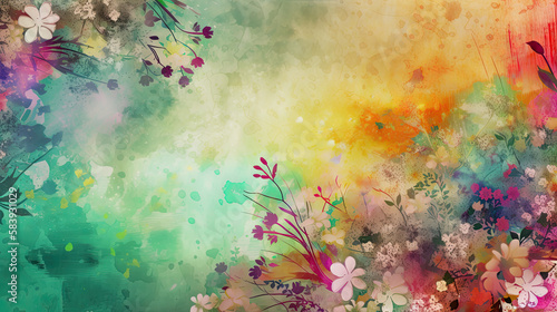 Colorful spring-themed design. Generative AI