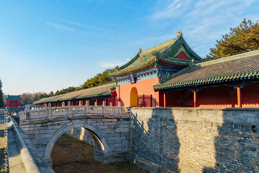The ancient buildings in Beijing's Temple of Heaven Park.The Hall of Abstinence The ancient buildings in Beijing's Temple of Heaven Park.The Hall of Abstinence
