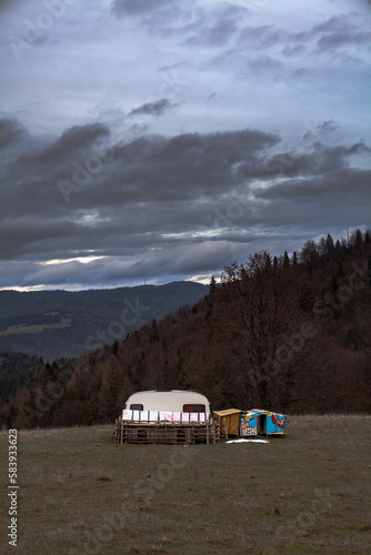 Caravan in the mountains